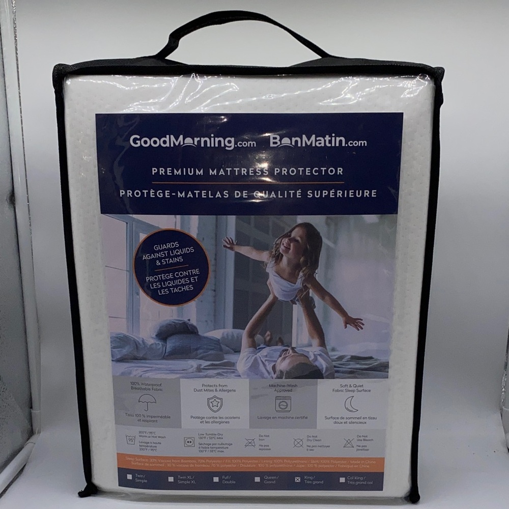 GoodMorning.com King Size Premium White Mattress Protector Waterproof New